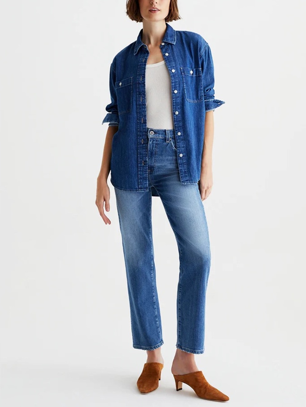 NWT (size 32) AG Jeans
Brinley Mid Rise Straight in Iris - Picture 5 of 9